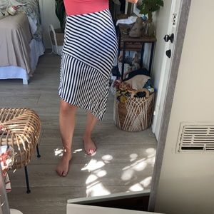 Cool girl, black and white midi skirt